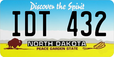 ND license plate IDT432