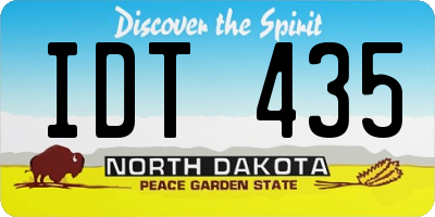 ND license plate IDT435