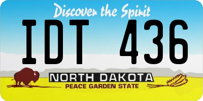 ND license plate IDT436