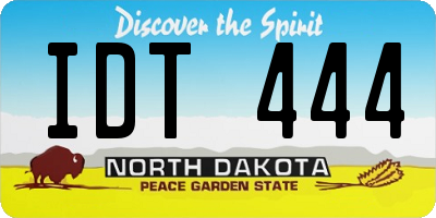 ND license plate IDT444