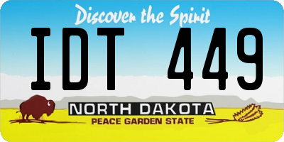 ND license plate IDT449