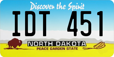 ND license plate IDT451