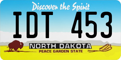 ND license plate IDT453