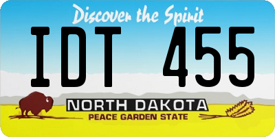 ND license plate IDT455