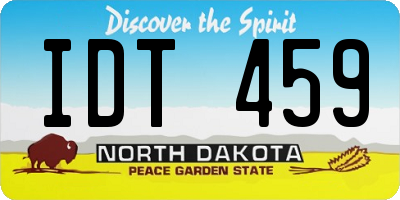 ND license plate IDT459