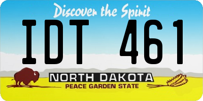 ND license plate IDT461