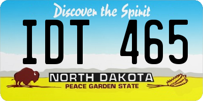 ND license plate IDT465