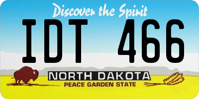 ND license plate IDT466