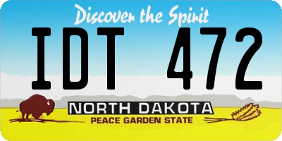 ND license plate IDT472
