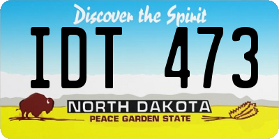 ND license plate IDT473