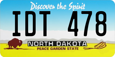 ND license plate IDT478
