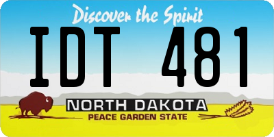 ND license plate IDT481