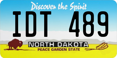 ND license plate IDT489