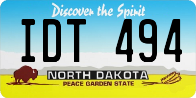 ND license plate IDT494