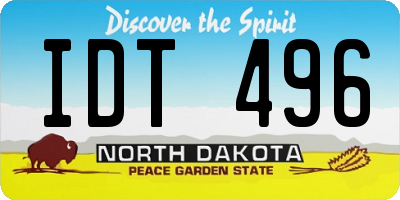 ND license plate IDT496