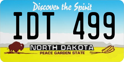 ND license plate IDT499