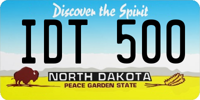 ND license plate IDT500