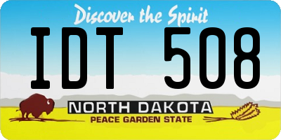 ND license plate IDT508