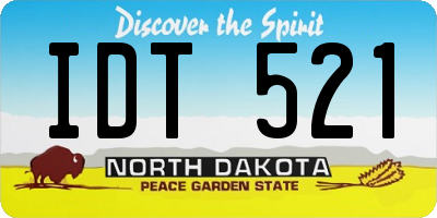 ND license plate IDT521