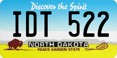 ND license plate IDT522