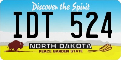 ND license plate IDT524