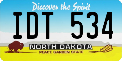 ND license plate IDT534