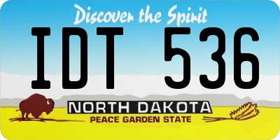 ND license plate IDT536
