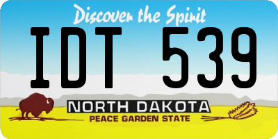 ND license plate IDT539