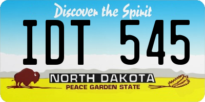 ND license plate IDT545