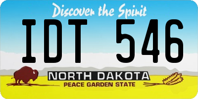 ND license plate IDT546