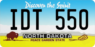 ND license plate IDT550