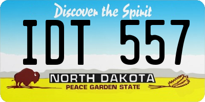 ND license plate IDT557