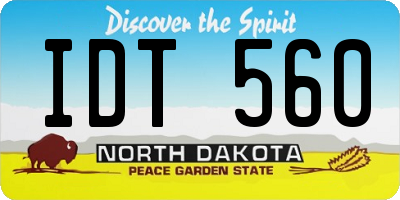 ND license plate IDT560