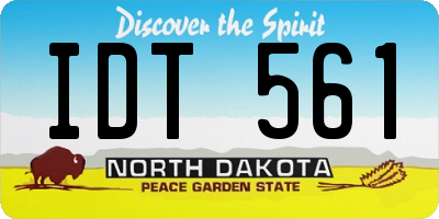 ND license plate IDT561