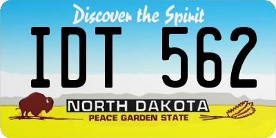ND license plate IDT562