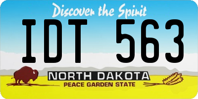 ND license plate IDT563