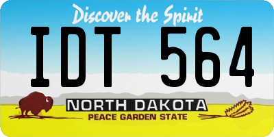 ND license plate IDT564