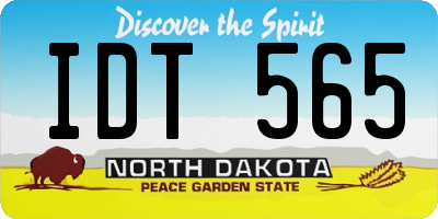 ND license plate IDT565
