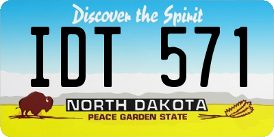 ND license plate IDT571