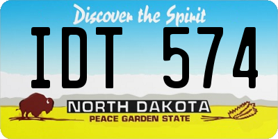 ND license plate IDT574