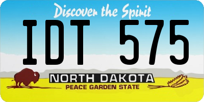 ND license plate IDT575