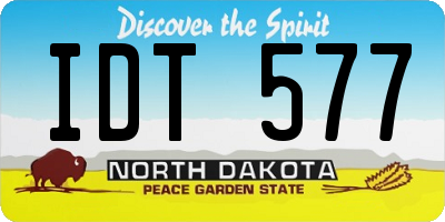 ND license plate IDT577