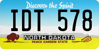 ND license plate IDT578