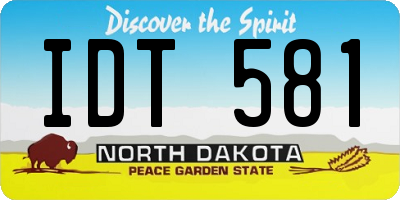 ND license plate IDT581