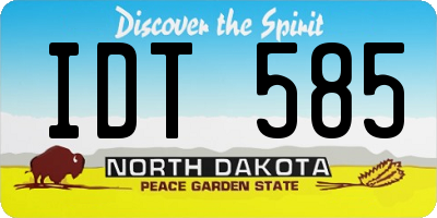 ND license plate IDT585