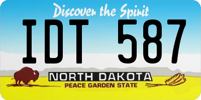 ND license plate IDT587