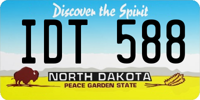ND license plate IDT588