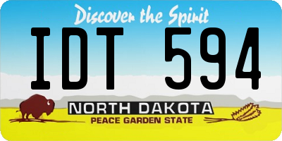 ND license plate IDT594