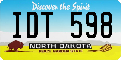 ND license plate IDT598