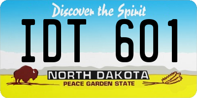 ND license plate IDT601